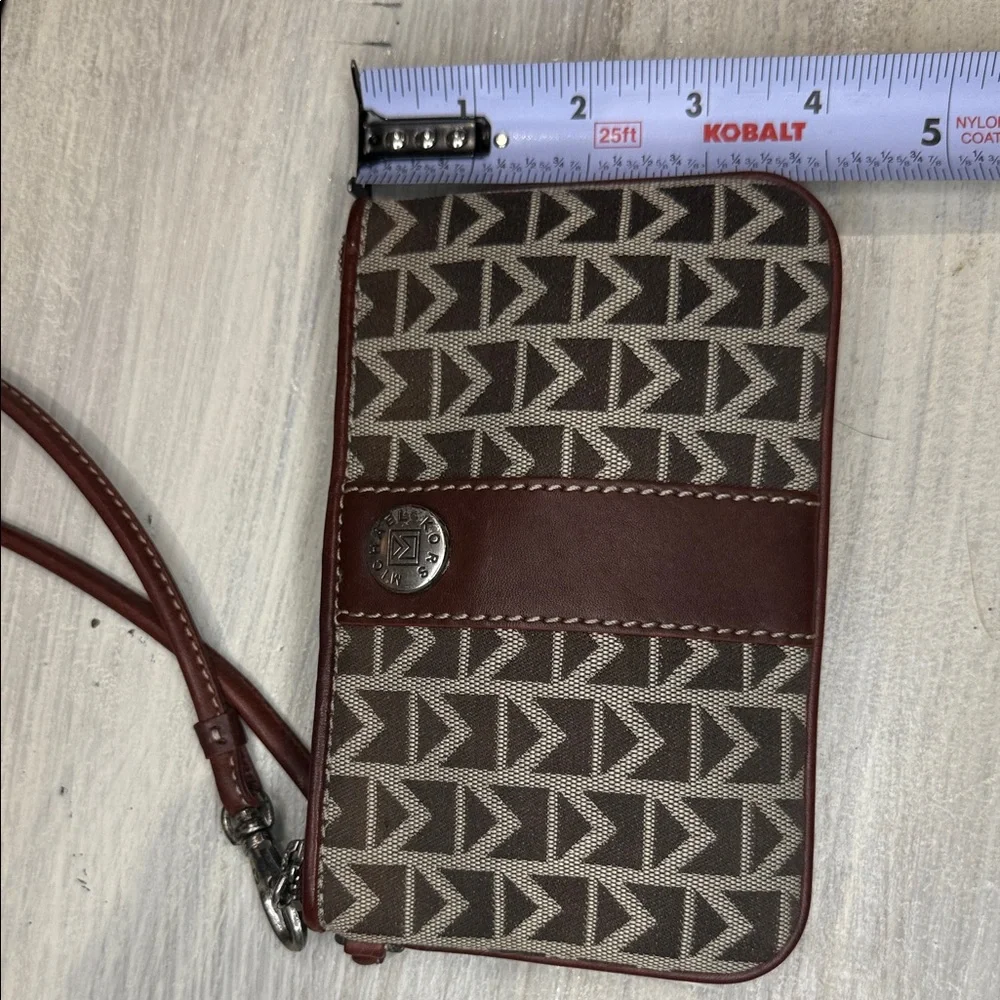 Michael Kors Brown and Tan Patterned Wristlet